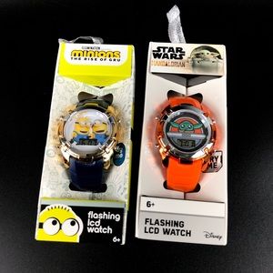 Disney Star Wars and Illumination Minion The Rise of GRU Children LCD Watch
